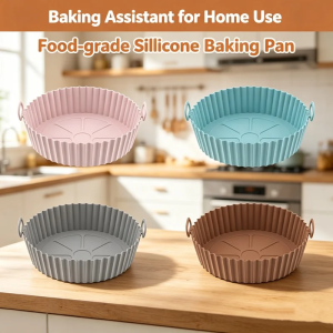 Food Grade Thick Silicone Air Fryer Liners High Temp Resistant Foldable Non Stick Tray Mat Multipurpose Home Oven Cook Accessory