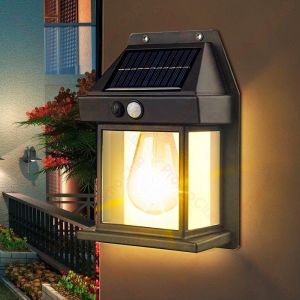 Lampu Taman Model Rumah Tenaga Surya Matahari OUTDOOR LED SENSOR CAHAYA / LAMPU DINDING SOLAR INTERACTION WALL LAMP EZZY