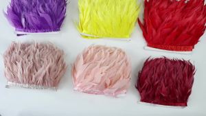 10M Fluffy Goose Feather Fringe Trim 8-10cm Natural Feather Ribbon for Wedding Decor Dress Sewing DIY Crafts Headwear Party Supp