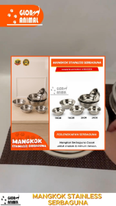 MANGKOK STAINLESS SERBAGUNA pet bowl stainles tempat makan minum hewan