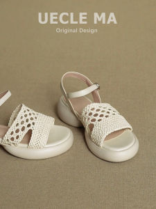 MASHUJIA | Elevating Comfortable Woven Sheepskin Leather Sandals