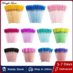 Hengfa Lina 300/100/50pcs Disposable Mascara Wands Applicator Eyelash Brush Spoolies for Eye Lash Extension Eyebrow and Makeup Crystal Cosmetic