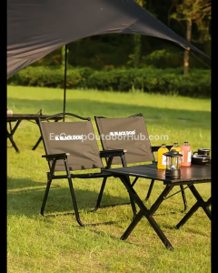 BLACKDOG MOUNTAIN SOUL Black Portable Folding Kermit Chair Outdoor Camping Picnic Travel Ultralight Low High PRO Heavy Duty Foldable Chair up to 190kg Max Load Thick Carbon Steel Frame Black Dog