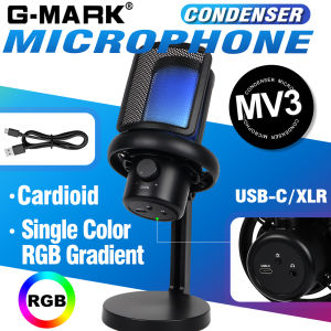 G-MARK | G-MARK Condenser Microphone USB PC Mic For Podcasts Videos Streaming Wired Mic With Quick Mute  RGB Indicator
