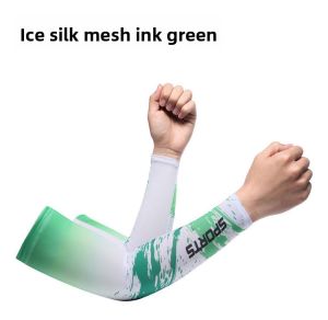 Men Summer Ice Silk UV Protection Sunscreen Arm Sleeves for Driving Cycling Fishing Cooling Breathable Elastic Lightweight