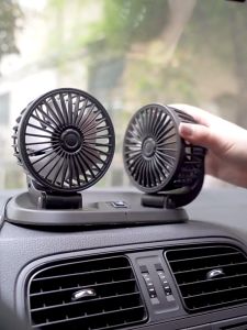 USB Car Connection Small Fan Quiet Mini Fan Home Dual-purpose Strong Double-layer Cooler 360° Adjustable Desktop Fan