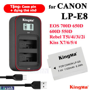 Pin và dock sạc Canon LP-E8 LPE8 Canon EOS 550D 600D 650D 700D Kiss X4 X5 X6 X7i Rebel T2i T3 T4 T5