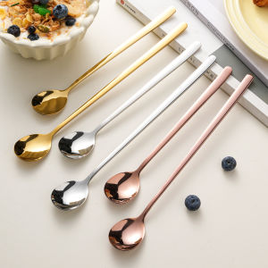 304 stainless steel long handled spoon thick and beautiful household mixing spoon honey coffee cocktail ice spoon