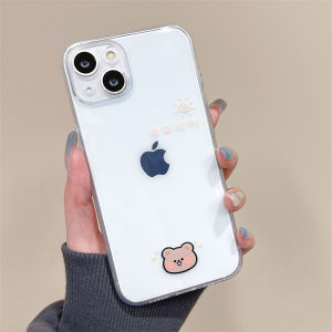 Full Cover Silicone Phone Case for iPhone 14 13ProMax 12 Mini 11 17 Couple Cartoon Protective Shell Anti-Fall Lucky Rabbit