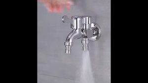 ก๊อกน้ํา2หัวหรือก๊อกน้ํา2ทางสแตนเลส ไม่เป็นสนิมต่อท่อน้ําออก1ทางได้ตั้งแต่2แบบเปิด-ปิดง่าย ดีไซน์สวยงาม