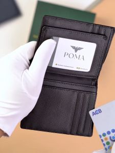 Ví Nam Da Bò Saffiano Dáng Đứng Nhỏ Gọn Đa Năng Đựng Tiền Thẻ Card Passport P004-SD cao cấp - BH 1 NĂM