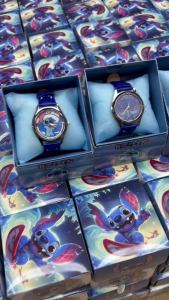 Bandai | Cartoon Lilo & Stitch Kawaii Students Watch Cute Stitch Quartz Pointer Watch Gift Box Set Electronic Watch Boys Christmas Toys