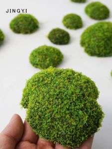 Lawn Decoration Faux Fur Stone Simulation Moss Planting Landscape Decorative Green Lawn White Hair Moss Velvet Planters