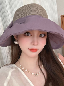 Mũ Đi Biển Bằng Rơm Chống Nắng Cho Nữ Mũ Tròn Có Nơ Bướm Mũ Đi Biển Chống Tia UV Có Thể Gập Lại Mũ Đi Biển Bằng Rơm Sang Trọng