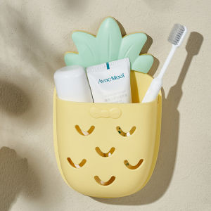 ตู้เสื้อผ้าติดผนังในห้องน้ำแบบไม่ต้องเจาะ ชั้นวางของในห้องน้ำ ชั้นวางของในห้องน้ำแบบติดผนัง กล่องเก็บของสำหรับแปรงสีฟันและยาสีฟัน