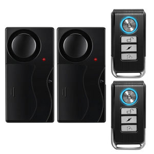 Wireless Door Window Vibration Sensor Alarm Wireless Remote 110dB Anti-Theft Vibration Alarm with 10 Levels Sensitivity for Moto