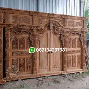 Pintu gebyok ukir jati jepara 4 meter premium