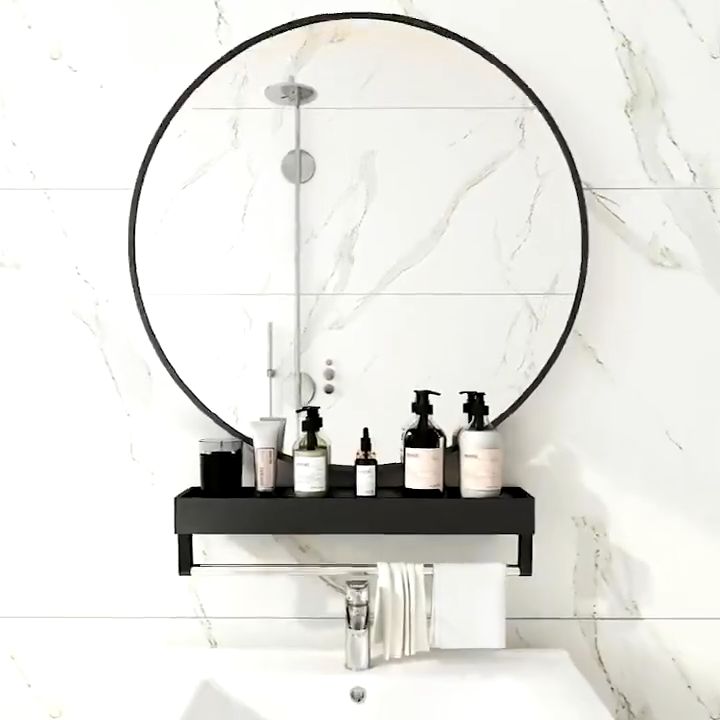 Bathroom Mirror Shelf Wall Mounted Round Mirror HD Mirror Bathroom ...