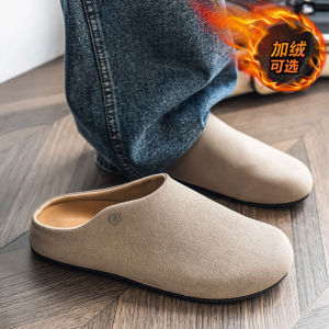 Mens 2025 New Autumn Old Money Style Derby Velvet Mule Lazy Mens Couple Birkenstock Shoes Comfortable Breathable Casual Sandals