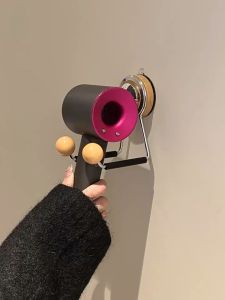 Bathroom Multi-Functional Storage Rack Towel Holder Vacuum Suction Cup Hair Dryer Holder No Drilling Required Metal Shelf