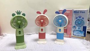 Mini Handheld Fan Portable USB Rechargeable Fan Strong Wind Hand Handheld Small Electric Fan High Quality Desktop Fan With mobile Phone Holder Stand For School Office Outdoor Travel