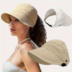 Quick Dry Hat Summer Empty Cap Womens Upgrade Can Hang Mask Outdoor Breathable Visor Thin Sun UV Protection Sunscreen Beach Hat