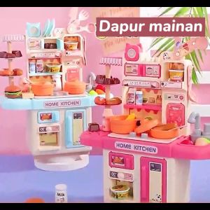 Mainan Dapur Set Bermain Rumah Mainan Menyemprot Adegan Memasak Uap Kabut Mainan Perempuan