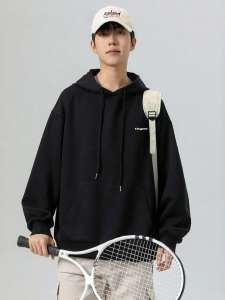 Warrior | Hooded Leisure Heavyweight Black Mens Hoodie
