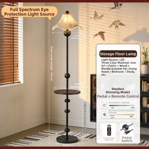 SHIGUANGSUIDAO | Vintage Style Floor Lamp with Shelving