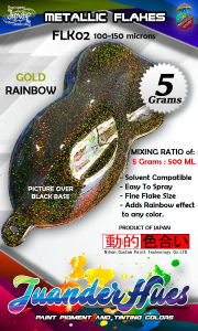 5 Grams Gold Metallic Rainbow Laser Flakes Add-On Pigment Metal Effect LSR02