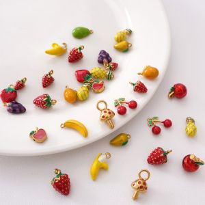 1ชิ้น/ถุงสแตนเลสอุปกรณ์เสริมจี้ผลไม้สำหรับการทำเครื่องประดับหัตถกรรม DIY สร้อยข้อมือทำด้วยมือสร้อยคอต่างหูพวงกุญแจอุปกรณ์ตกแต่ง