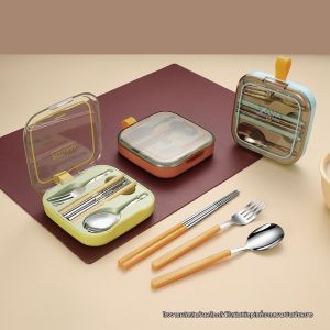 Bộ Dụng Cụ Ăn Sáng Tạo Gấp Đượm 304 Thép Không Gỉ Bao Gồm Đũa Dĩa Thìa Và Hộp Lưu Trữ