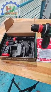 Combo Bộ Khoan Đa Năng AMAXTOOLS 16.8V. Lực Siết 45N.m (2PIN + Sạc + 4 Đầu Chuyển Đa Năng). Bảo hành 1 năm