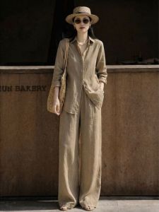 NUANPING | Trang Phục Thể Thao Phong Cách Retro Bền Casual Flax Linen