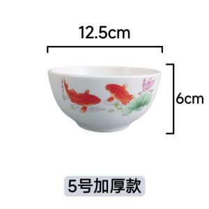 Bowl Thickened and Extra Thick High Temperature Resistant Porcelain Bowl Tableware Thickened and Anti-Scald Ceramic Bowl Commercial Restaurant Restaurant Rice Bowl Soup Bowl
