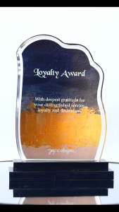 ACRYLIC PLAQUE - ACRYLIC TROPHY - AWARD - CUSTOMIZED  PERSONALIZED JAY C. DESIGNS - 8003