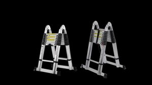 [3.6M x 3.6M] Aluminum Double sided Multi-Purpose Telescopic Pole Ladder / Tangga Lipat Extendable Folding Medium Duty With 9+9 steps