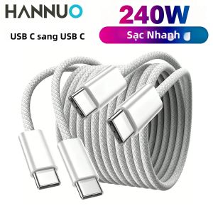 HANNUO | Cáp Sạc Nhanh HANNUO PD 240W Type C Sang USB C Cho iPhone Samsung Xiaomi MacBook iPad - Truyền Dữ Liệu Tốc Độ Cao Và Sạc Nhanh