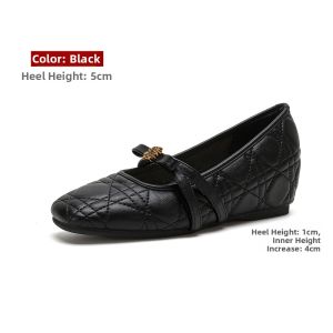 MIFEI | Highland Camellia Inlaid Soft Mary Jane Shoes