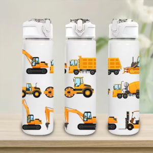 Portable Sports Cup Is Reusable And Leak-Proof Cartoon Tractor Design in 3 Colors Ideal for Travel 750ml Water Bottle Cup