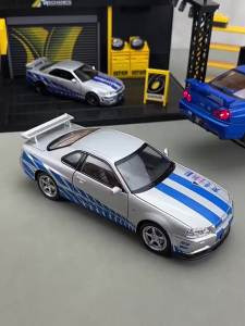1/24 Nissan Skyline GTR R34 JDM FDJ 35GT-RR Silvia S15 LBWK Racing Car Diecast Metal Rally ature Gift For Kid Boy Collection