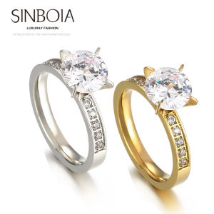 Sinboia Iridescent 18k Gold Plated Ring For Women Moissanite Diamond Ring Girl Temperament Ladies Party Jewelry