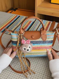 Túi Đeo Chéo Rainbow DIY Dệt Bằng Vải Túi Xách Cầm Tay Túi Vuông Nhỏ Đa Năng Quà Tặng Cho Bạn Gái Túi Đeo Vai Đơn Túi Đeo Chéo