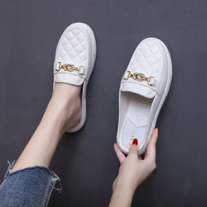 Beautiful Slim Feet Closed Toe Half Slippers Womens New Arrival Lazy Shoes Outwear Fashion Summer Internet Hot Sandals Ins Fashion Shoes