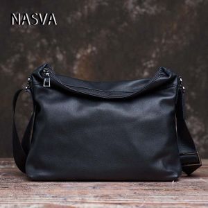 Shoulder Messenger Bag For Man Genuine Cow Leather Men Sling Bags Fashion Business Casual Men Crossbody For Ipad 10.5 Inch NASVA