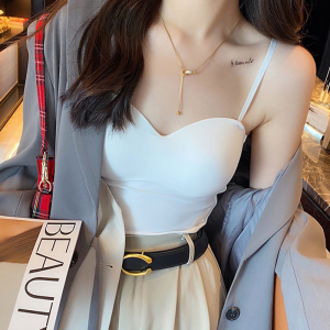 SM One-piece Chest Pad Ice Silk Outside Wear Camisole Is Thin and Comfortable Inside with Beautiful