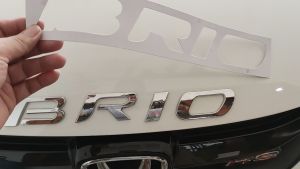 Logo/Emblim Kap Mesin Engine Hood Brio All New Brio Besar Chrome