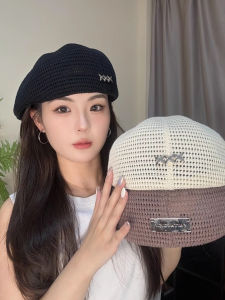 Casual Style Korean Forward Beret Hat Thin Summer Travel Breathable Girls Outdoors Short Brim round Top Painter Caps