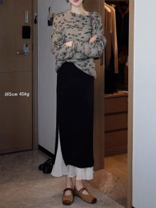 New 2026 Winter Fashion Elegance Lazy Style Sweater and Pencil Skirt Set