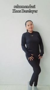 Baju Kaos Baselayer Manset Olahraga Renang Wanita Pria Lengan Panjang / Manset  Bersepeda Futsal Gym Senam Olahraga